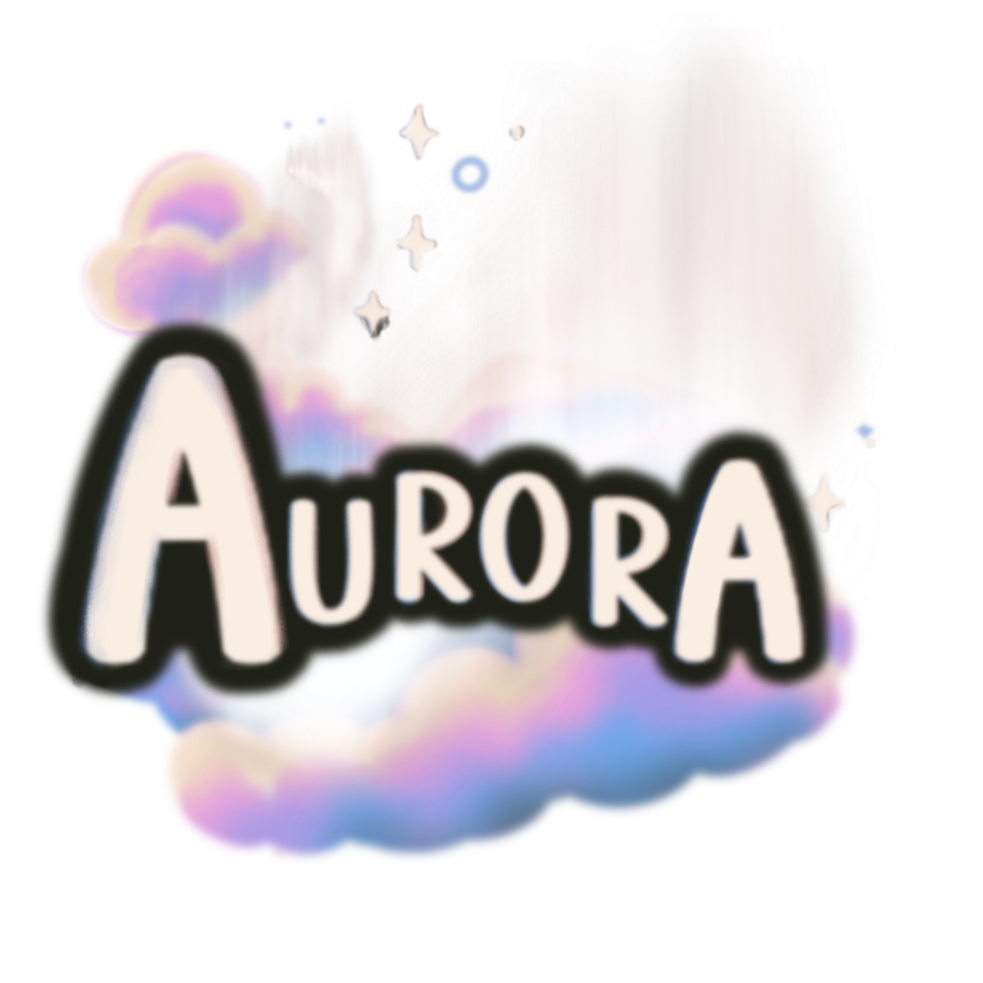 Aurora logo with stars and ethereal effects
